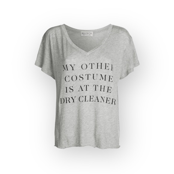 new Wildfox ๐น๏ธ My Other Costume Halloween Graphic Tee ๐น๏ธ Heather Grey ๐น๏ธ M - Picture 5 of 16